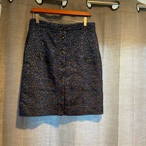 Banana Republic Blue Leopard print skirt